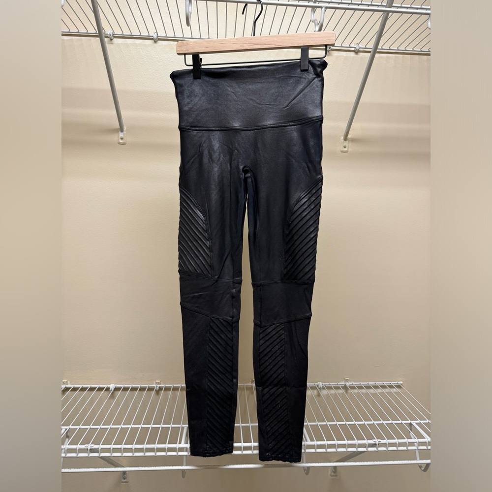 Spanx faux leather moto leggings
